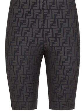 Fendi Black Monogram Cycling/biker Shorts